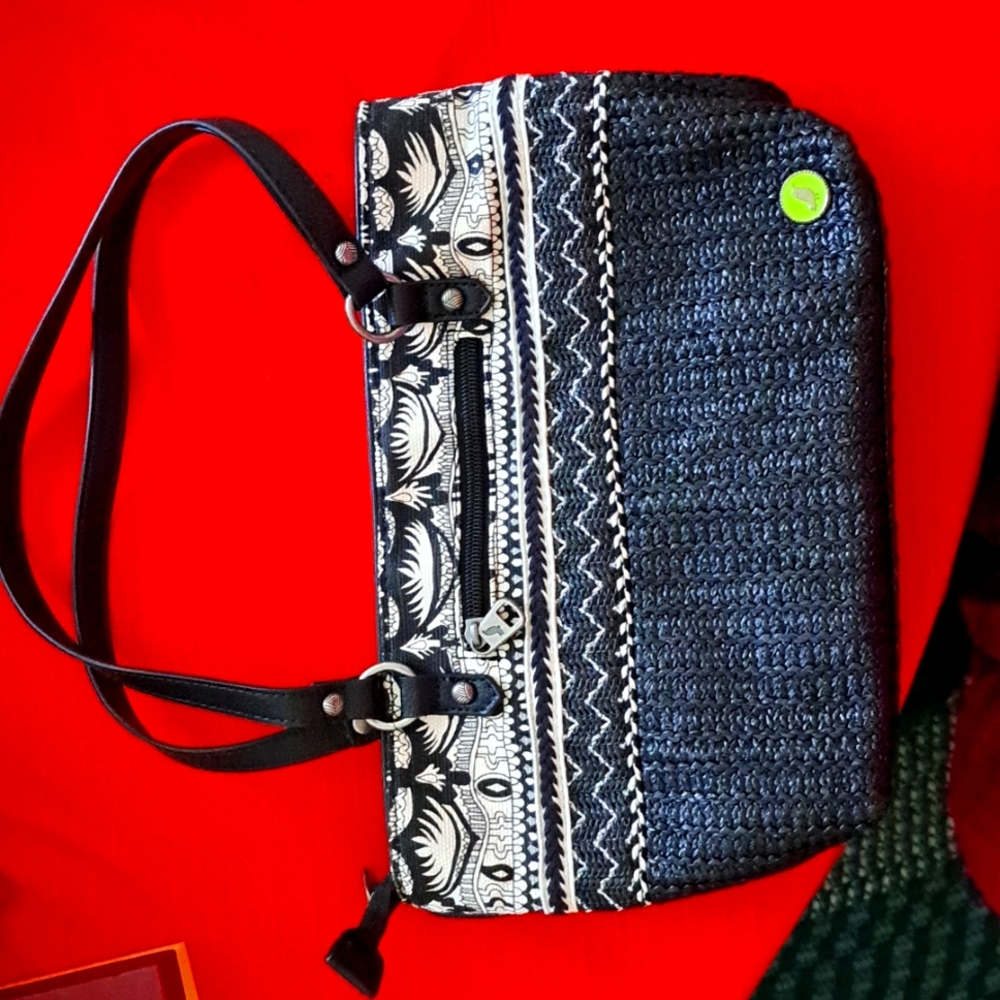 Sakroots black and white shoulder bag